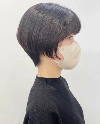 ショート カラー 石山 /切りっぱなしボブのヘアスタイル