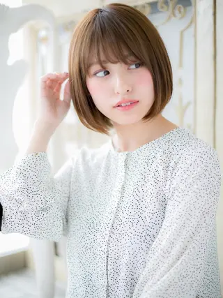 ショート 縮毛矯正×髪質改善 カラー×クロスパーマのヘアスタイル