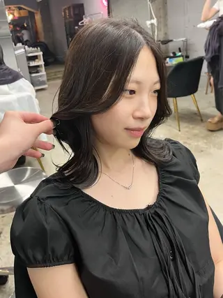 ミディアム col sapporo所属・ui/透明感カラー /顔まわり🩷のヘアスタイル