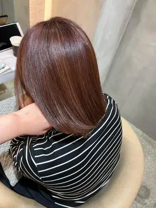 ショート カラー ボブ/巻ける縮毛矯正 /韓国レイヤーはなのヘアスタイル