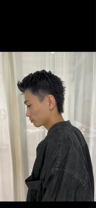 ショート カラー パーマ メンズ アイブロウ 京都駅メンズカット/ パーマ/Keigoのヘアスタイル