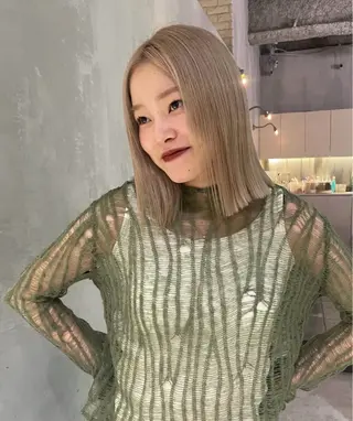 ミディアム ❄️透明感カラー/ ボブ/けんしん🌿のヘアスタイル