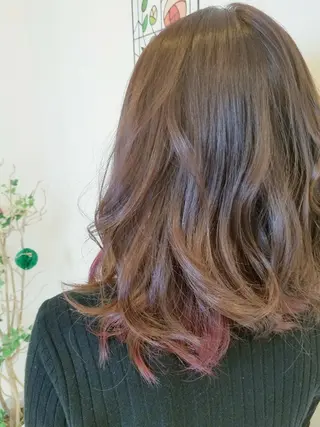 セミロング カラー 髪質改善/ハイライト 小林秀樹のヘアスタイル