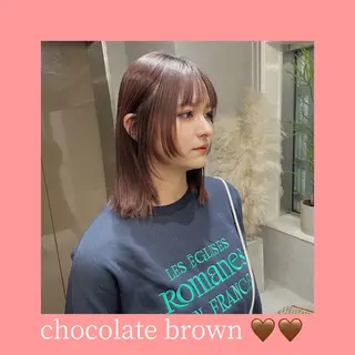 ミディアム カラー aoi/暖色カラー/ プツッとボブ🎀のヘアスタイル