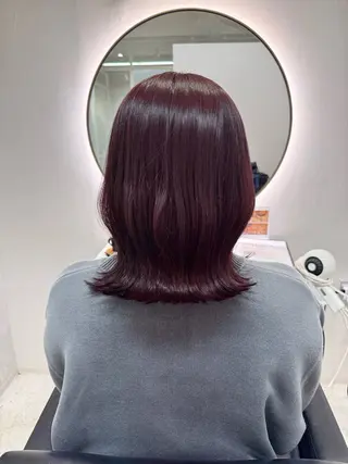 ミディアム カラー レイヤーカット 韓国🇰🇷EMIのヘアスタイル