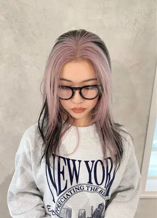 セミロング カラー ダブルカラー ブリーチ/kaitoのヘアスタイル