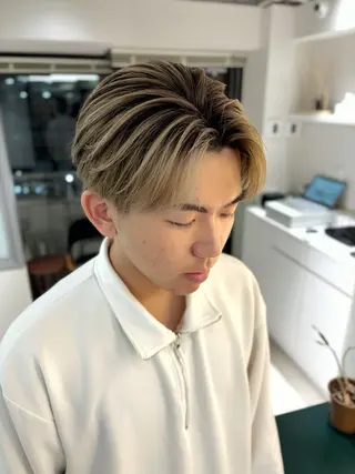 ミディアム カラー メンズ ®️レイヤー/透明感 カラー/星野六三四のヘアスタイル