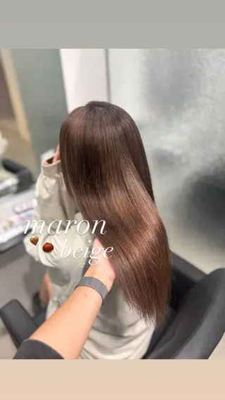 ロング Yuzu️🫧AO/ ハイトーン／韓国ヘアのヘアスタイル