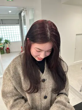 ロング カラー 愛結 暖色カラー🎀🩰のヘアスタイル