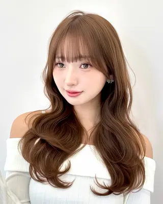 ロング 韓国風レイヤーカット 根来悠斗のヘアスタイル