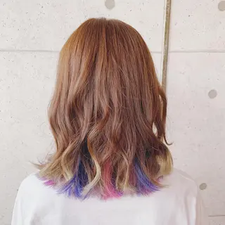ミディアム カラー 福森 みずきのヘアスタイル