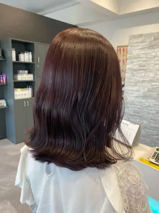 ミディアム JILL    hair所属・maki💖 ボブ/縮毛矯正のヘアスタイル