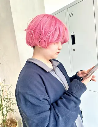 ショート カラー 似合わせ小顔ショート /akane🐰♥️のヘアスタイル