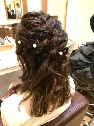 ミディアム ヘアアレンジ ショート×カラー 🦊堀米早紀【荻窪】のヘアスタイル