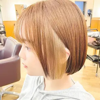 ミディアム カラー ヘアアレンジ キッズ さわ きょうすけ/ ボブ髪質改善ショートのヘアスタイル