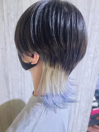 ミディアム カラー メンズ EMANON新宿南口所属・🦄中性ウルフ ☁️Shiori🦄のヘアスタイル