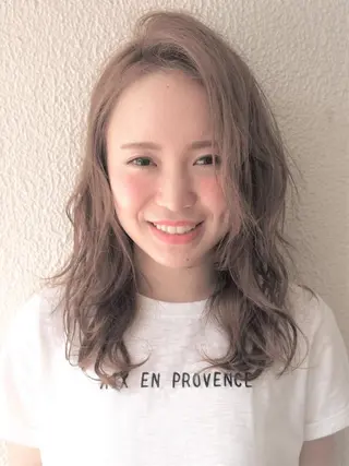 セミロング カラー パーマ ヘアアレンジ 【大宮】デザイナー Anne 諳 アンのヘアスタイル