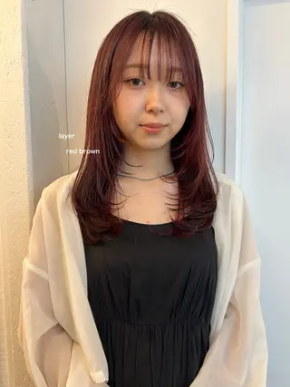 セミロング レイヤーカット/ 透明感カラーmikuのヘアスタイル