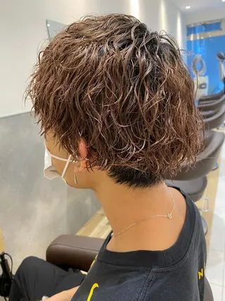 ミディアム パーマ メンズ 💈メンズ特化 美容師サキ💈のヘアスタイル