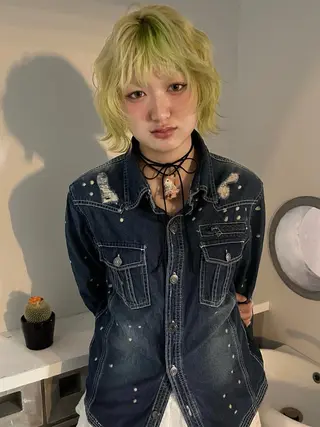 ミディアム カラー ORGN.所属・りね🪐グランジ /y2k/平成ギャルのヘアスタイル