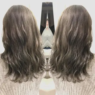 セミロング カラー ヘアアレンジ Merci メルシー 福岡、今泉のヘアスタイル