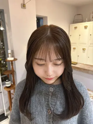 カラー 🎀調布仙川透明感オ リーブカラー干莉🎀のヘアスタイル