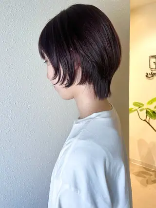 ショート カラー 切りっぱなしボブ ×顔周り🌷江梨🍎のヘアスタイル