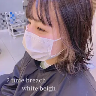 ミディアム カラー 似合わせカットカラー ♡佐藤捺美のヘアスタイル