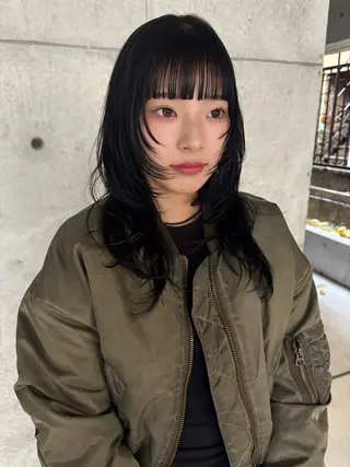 セミロング カラー yuuna/ ハッシュカット🎀のヘアスタイル