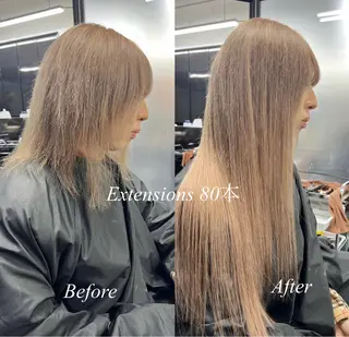 ロング カラー シールエクステ特化 ハイトーン、NANAのヘアスタイル