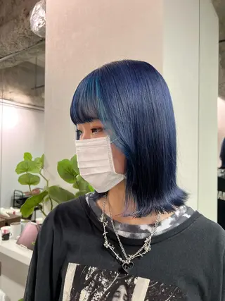 ミディアム カラー ハイトーン&髪質改善 &韓国エクステ🤎のヘアスタイル