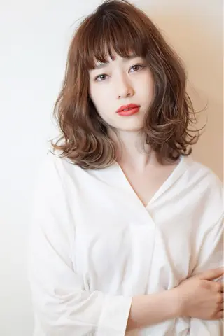 ミディアム カラー ディレクター ノナカのヘアスタイル