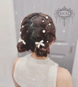 セミロング ヘアアレンジ RICEL 原宿店のヘアスタイル
