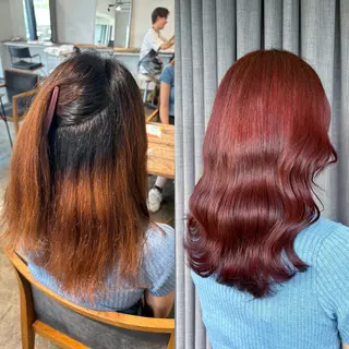 セミロング カラー 💫miyu💫デザ インカラー/アレンジのヘアスタイル