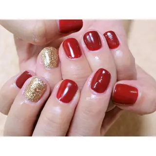 ネイル 痛ネイル/ワンホン/ フィルイン/長さだしのネイルデザイン