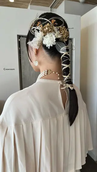 セミロング ヘアアレンジ classic 新横浜所属・大人girly🛋️ 🤍yukakoのヘアスタイル