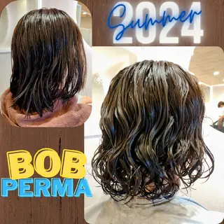 ミディアム パーマ GR 髪質改善トリートメント×ヘッドスパ【ジーアール】所属・🌺中村🌺毎日楽し くなる髪をご提案✨のヘアスタイル