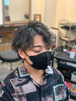 ショート パーマ メンズ CECIL hair なんば店所属・メンズパーマ 艶髪☆店長☆有馬のヘアスタイル