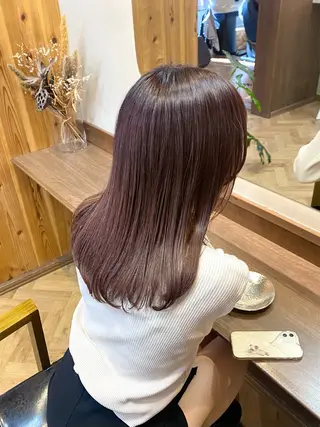 ミディアム カラー ヘアアレンジ ハル🌸柔色/ ブリーチなし/艶髪のヘアスタイル