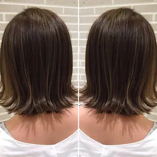 ミディアム カラー ヘアアレンジ 山北 咲子のヘアスタイル