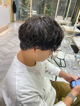 ショート パーマ 酸スト/フェザー パーマ/三谷海斗のヘアスタイル