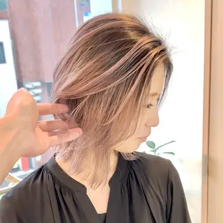 ミディアム カラー ボブ/韓国ボブ/ブリ ーチ/鈴木康平のヘアスタイル