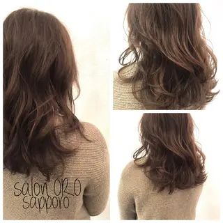 セミロング カラー 平川 友希子のヘアスタイル