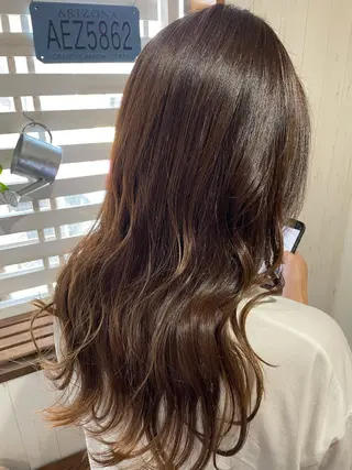 セミロング カラー 西川 敏夫のヘアスタイル