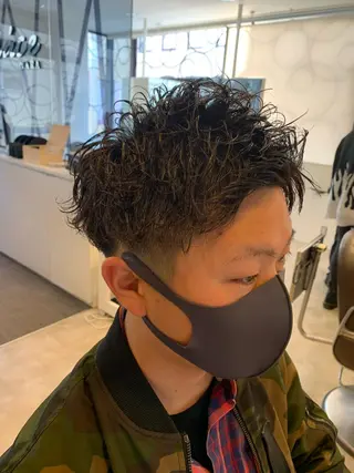 ショート メンズ メンズパーマ/難波/ 心斎橋　室園亮佑のヘアスタイル