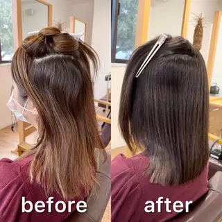 ミディアム カラー KIZU 髪質改善 オカルト怪談のヘアスタイル