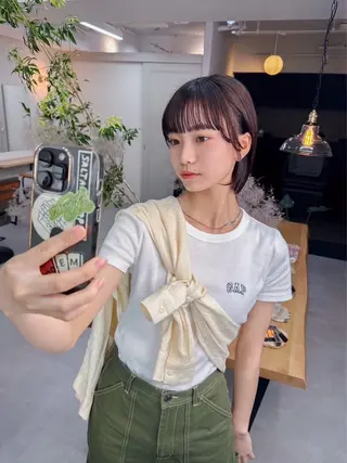 ショート カラー パーマ＊ 顔まわり似合わせのヘアスタイル