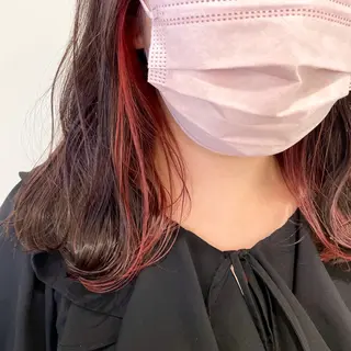 ミディアム カラー スナコザワ レナのヘアスタイル