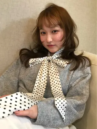 カラー rinka／暖色 ストレートのヘアスタイル