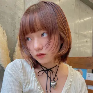 ミディアム カラー ブリーチ/暖色/ ダブルカラー/ゆきなのヘアスタイル